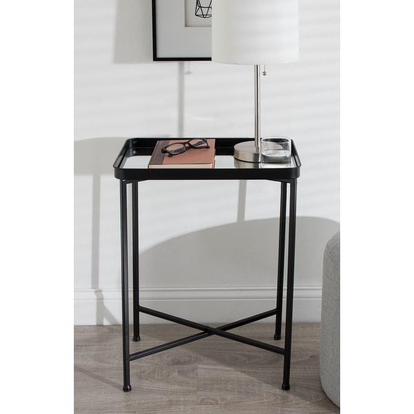 Kate and Laurel Celia Metal Tray Accent Table