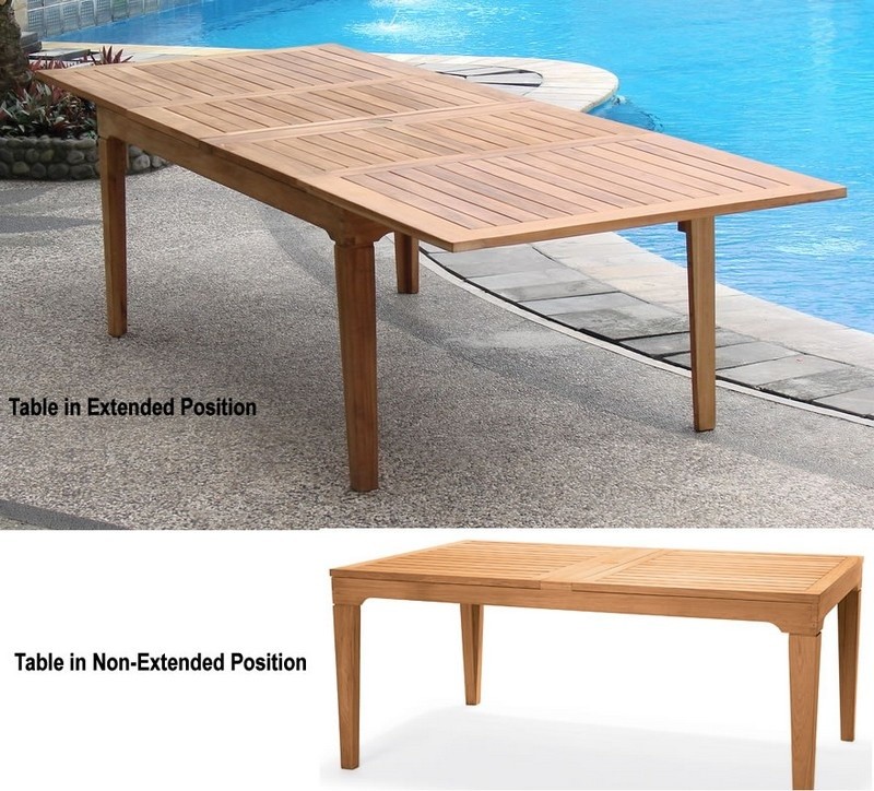 122 quotCaranas Rectangle Dining Outdoor Teak Table   Contemporary   Outdoor Dining Tables   by Teak Deals  Houzz