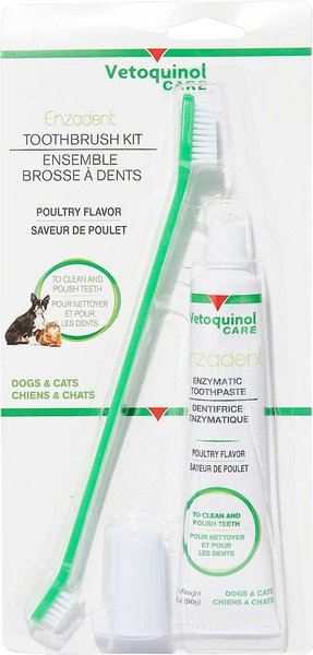 Vetoquinol Enzadent Enzymatic Poultry Flavor Dog and Cat Dental Kit