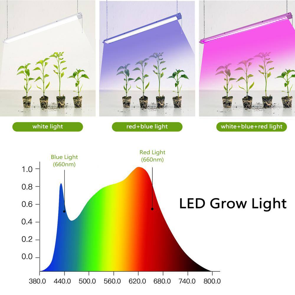 Cedar Hill 48 in. 40-Watt Indoor LED Grow Light Cool White 3 Mode Full Spectrum 419003