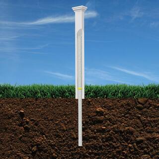 Zippity Outdoor Products No-Dig 2 in. x 3.5 in. x 42 in. Vinyl All American Finishing Fence Post with Anchor and Cap ZP19046