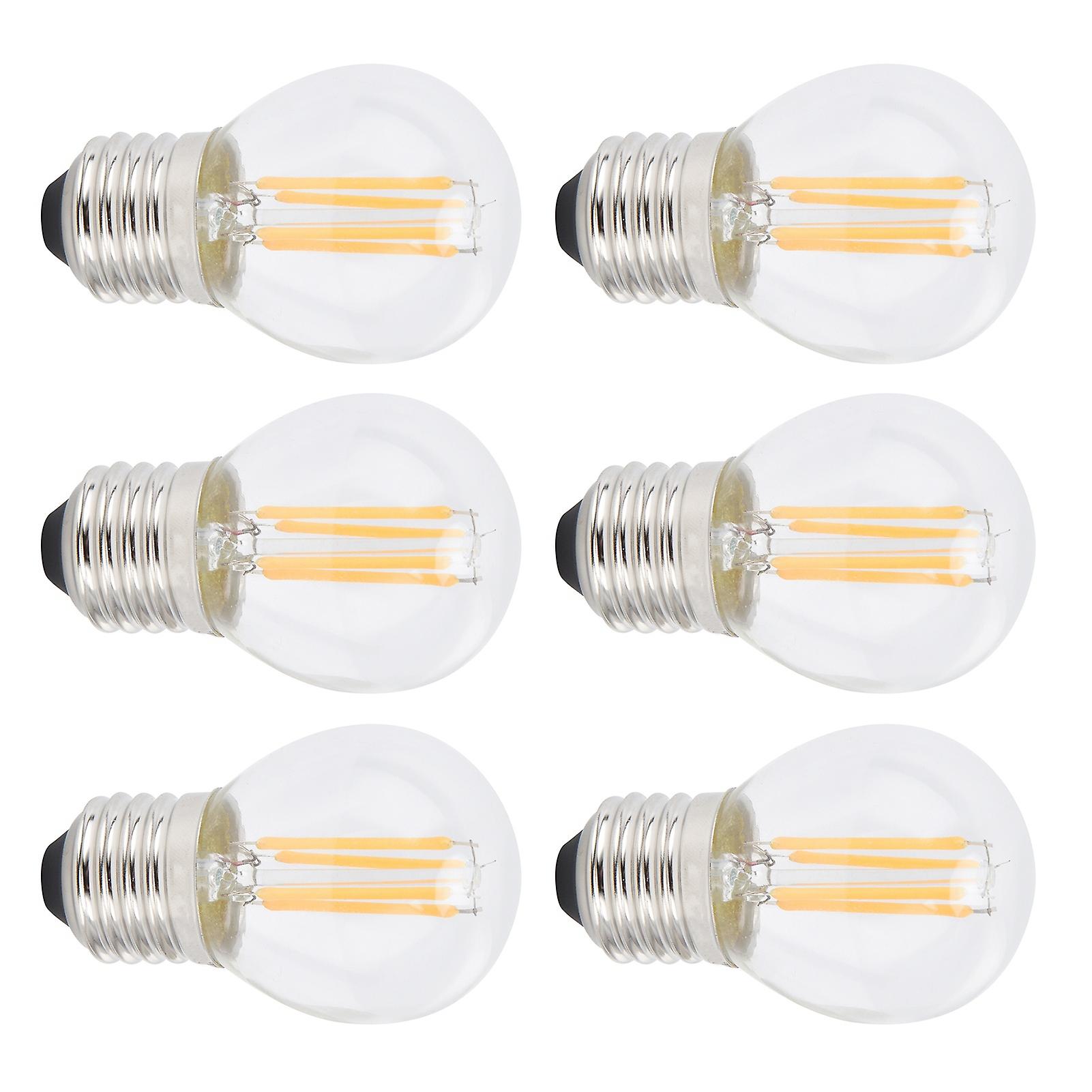 6Pcs Dimmable LED Lamp Bulbs G45 E27 4W Transparent ment Bulbs for Home Lighting Warm Light 110V