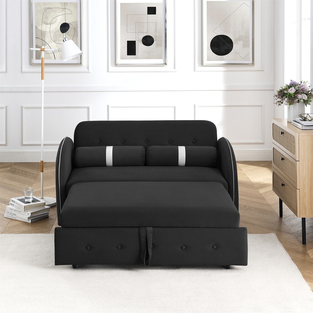 Pull Out Sleep Sofa Bed Loveseats Sofa Couch Adjsutable Backrest