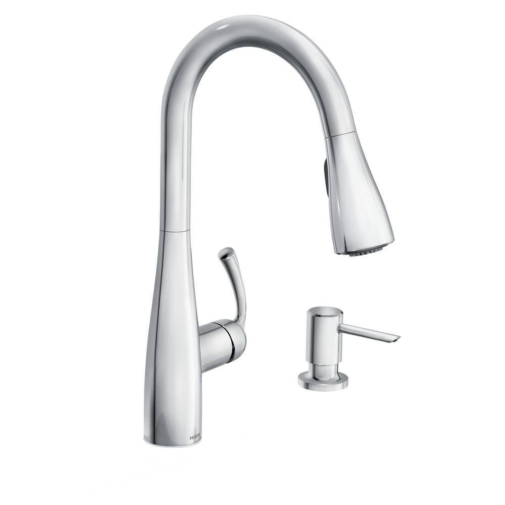 MOEN Essie Single-Handle Pull-Down Sprayer Kitchen Faucet with Reflex and Power Clean in Chrome 87014