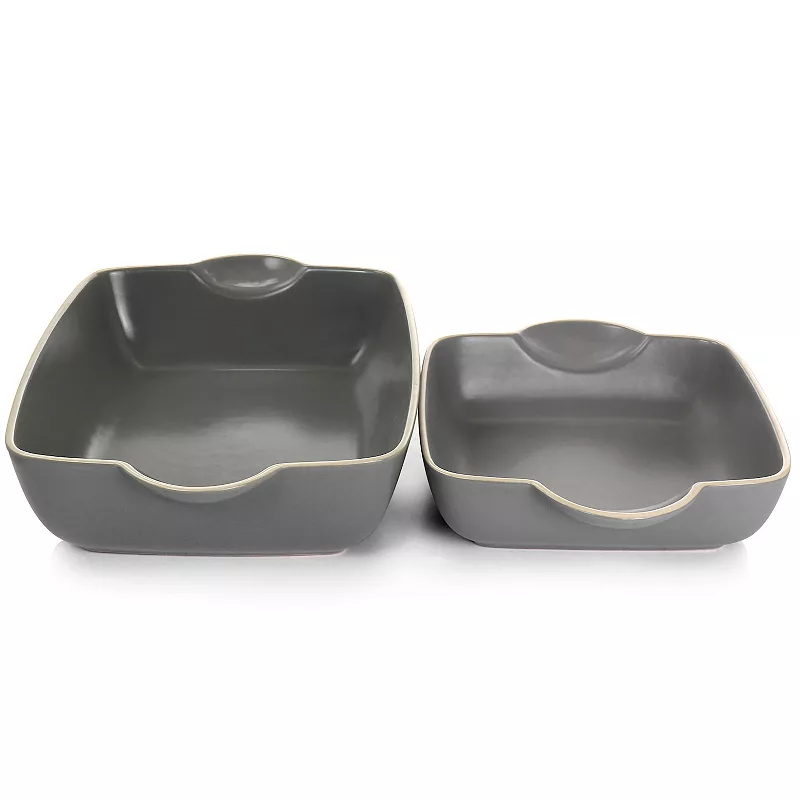 Gibson Home Rockaway 2 Piece Stoneware Nesting Bakeware Set