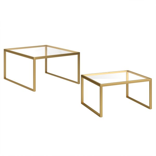 Rocco Square Nested Coffee Table in Brass