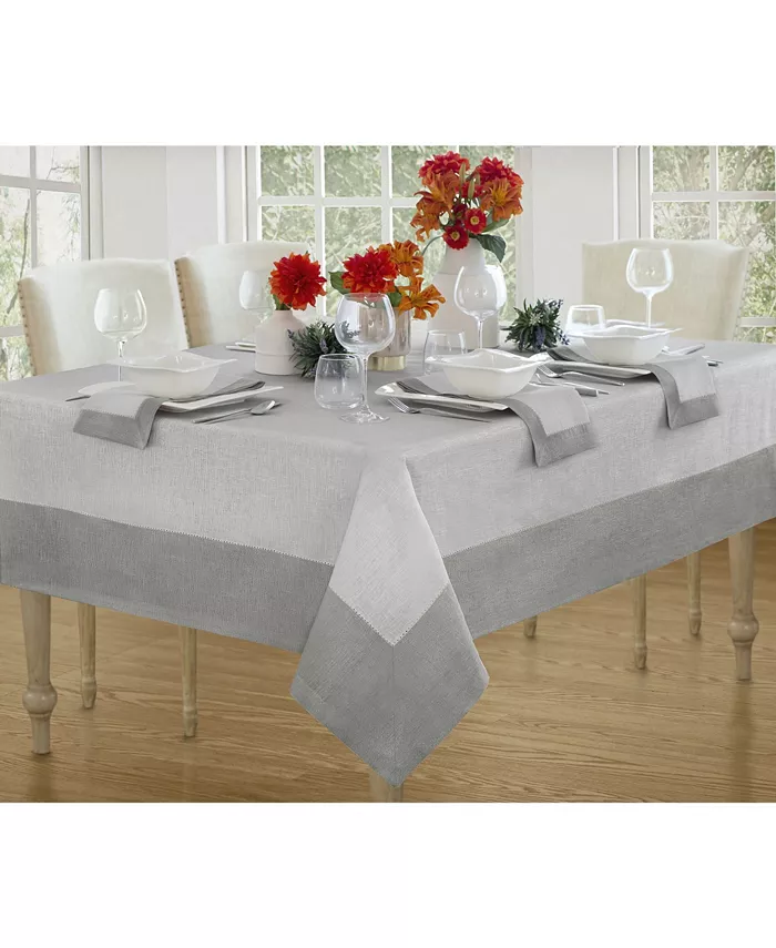 Villeroy and Boch New Wave Metallic Border Linen Tablecloth 70 Round