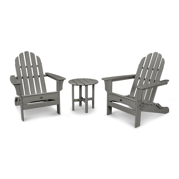 Trex Outdoor Furniture Cape Cod Folding Adirondack Set with Side Table