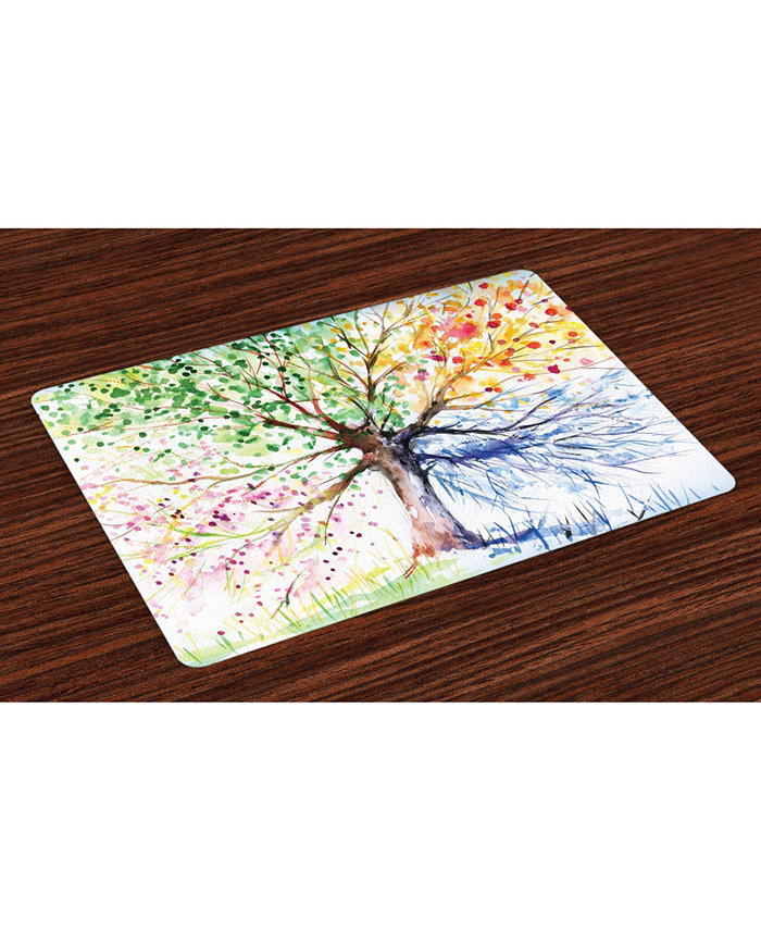 Ambesonne Tree Place Mats Set of 4