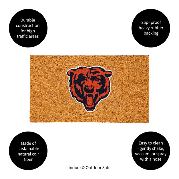 Evergreennflchicago Bears Logo Natural Coir 28 X 16 Inches Indoor Outdoor Doormat