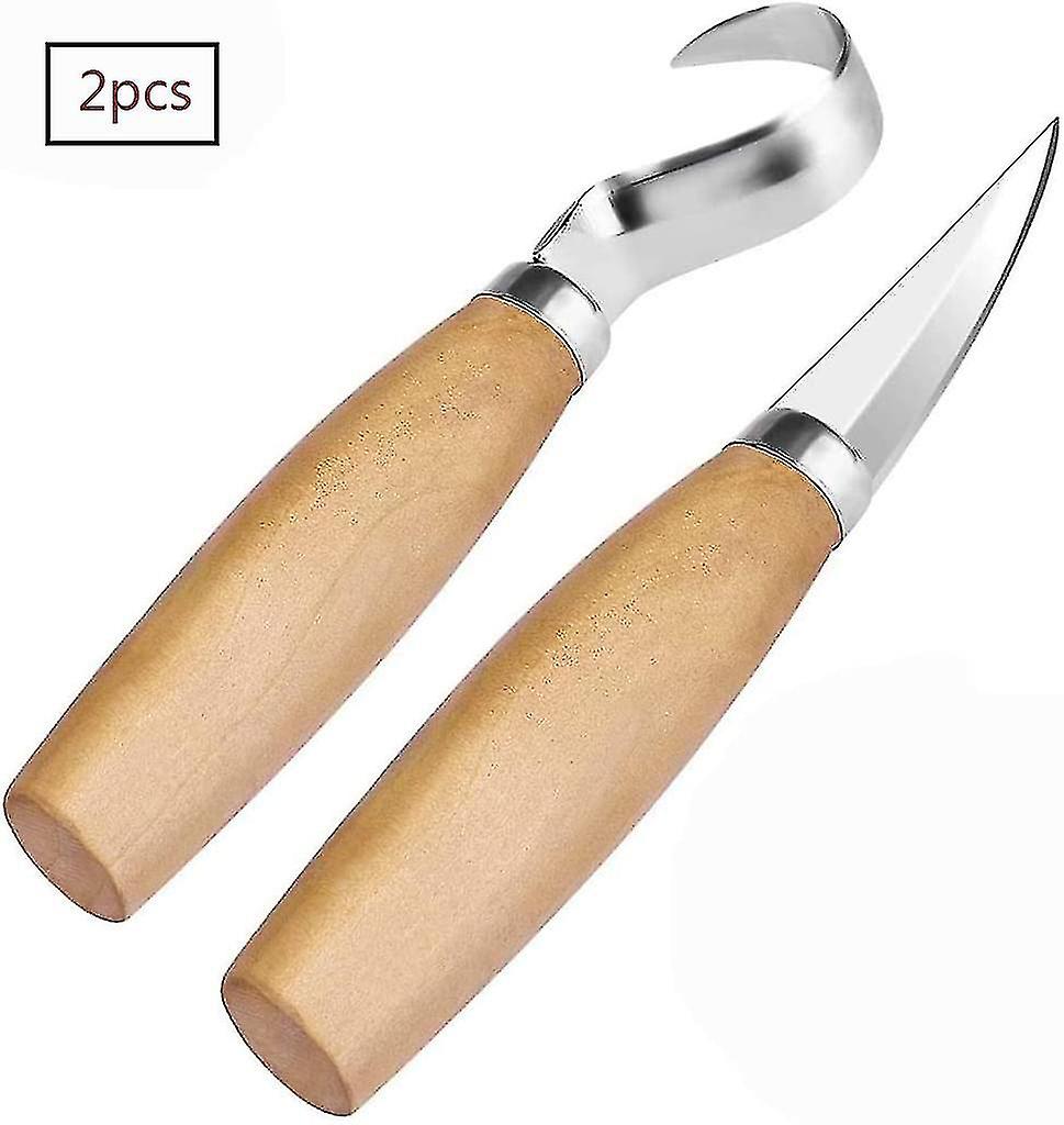 Carving Knife， Tool Chip Carving Knife Paring Knife With Knife Sleeve + Hook Knife， Wood Carving Kit For Spoon Bowl Cup Woodworking