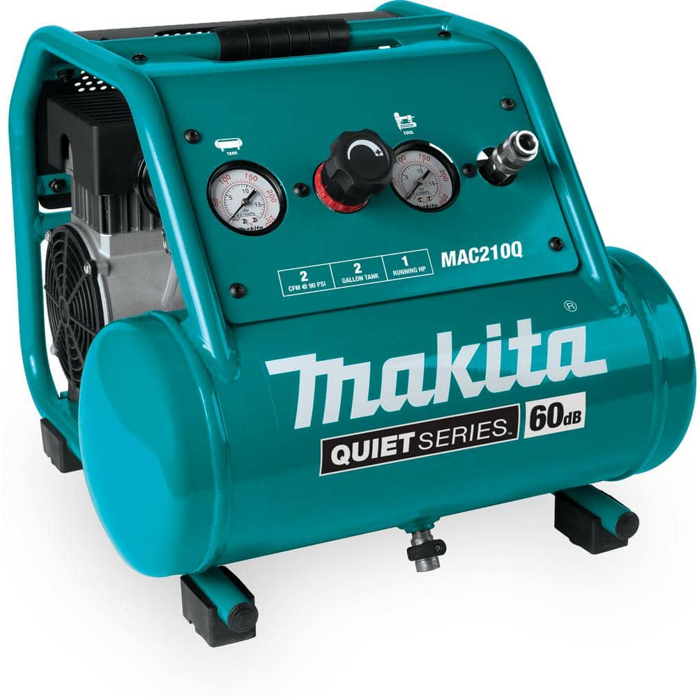 Makita Quiet Series 2 Gal. 1 HP Oil-Free Electric Air Compressor MAC210Q