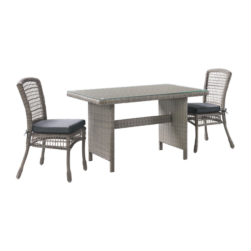 Asti  Weather Wicker 3 Piece Outdoor Dining Set with 30\