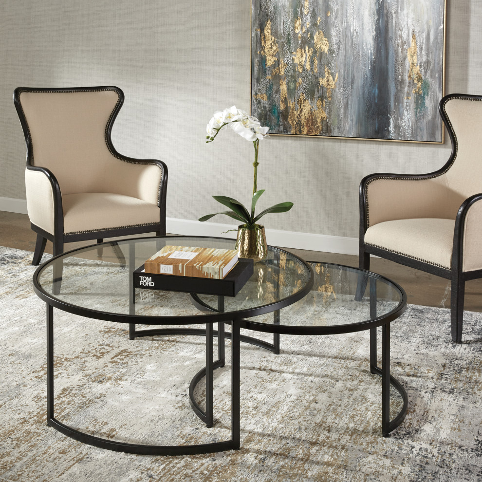 Uttermost Rhea Black Nesting Coffee Tables Set of 2   Transitional   Coffee Table Sets   by Uttermost  Houzz