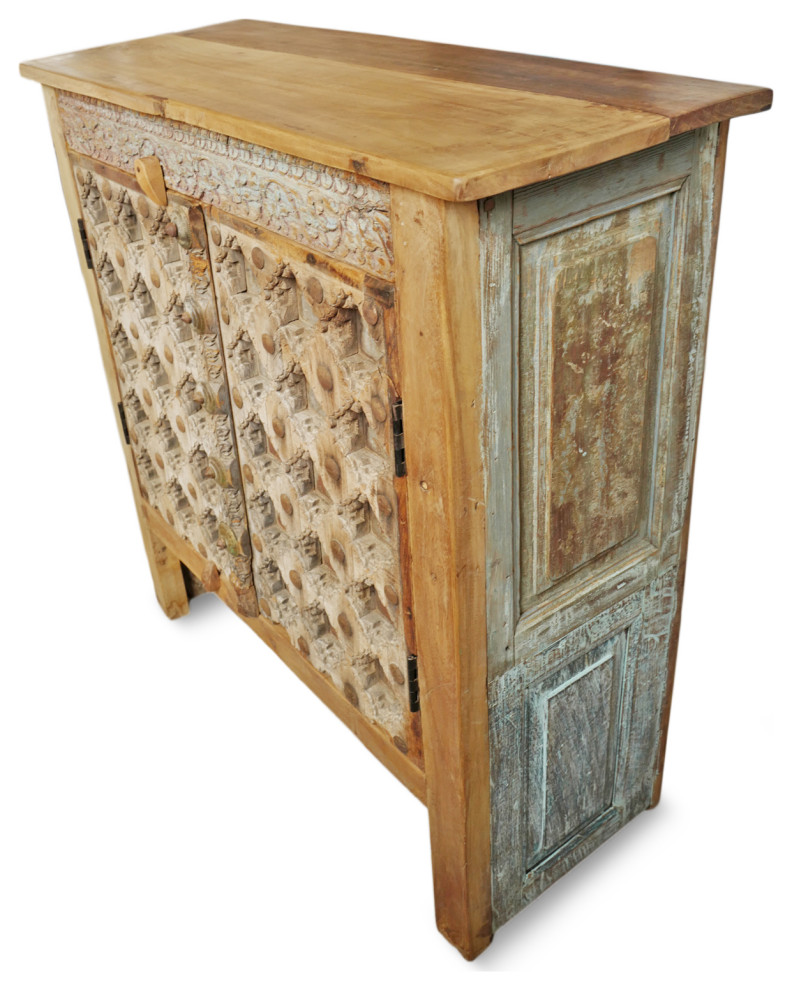 Consigned Amita Rustic Old Door Side Cabinet   Mediterranean   Accent Chests And Cabinets   by Design Mix Furniture  Houzz