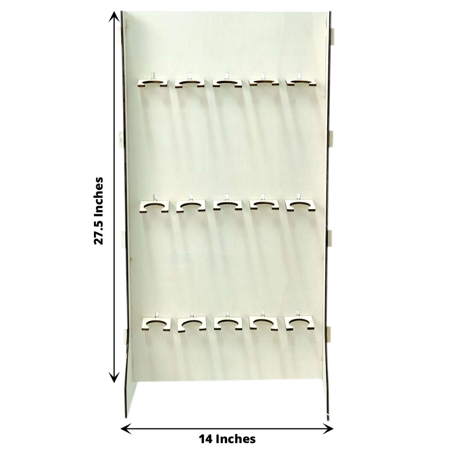 3-Tier Wooden Champagne Glass Flute Holder Wall Stand Rack, 15 Glass Drinks Shelf, Floor Standing Rectangular Drinks Rack