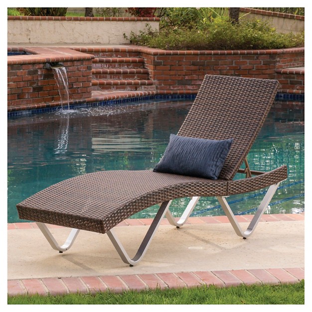 San Marco Wicker Patio Chaise Lounge Multi Brown Christopher Knight Home