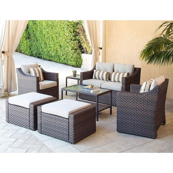 Outdoor 7piece Wicker Conversation Set