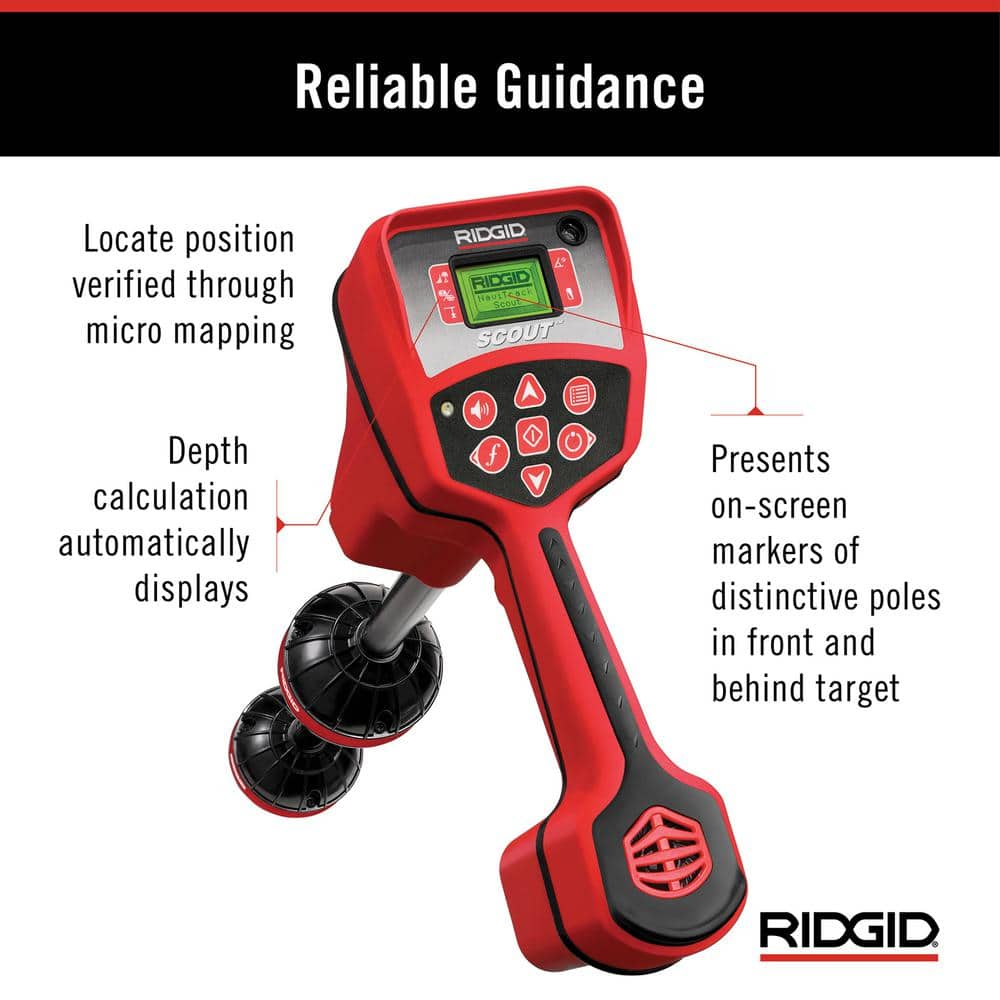 RIDGID NaviTrack Scout Underground Sonde and Cable Locator, Multidirectional Locating Device, Battery Operated or Rechargeable 19238