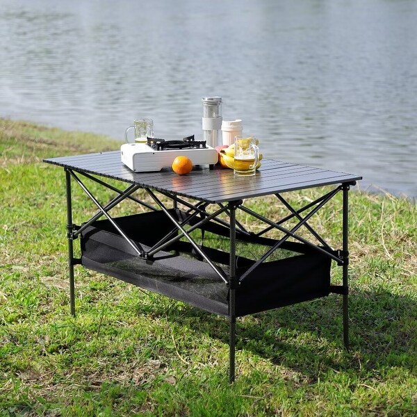 Folding Outdoor Table with Carrying Bag，Lightweight Rectangular Table