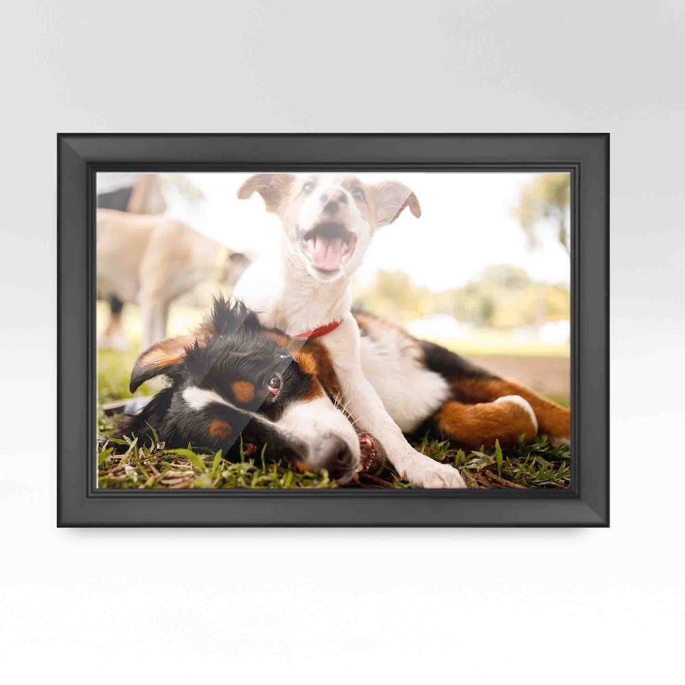 9x7 Black Picture Frame   Wood Picture Frame Complete with UV Acrylic