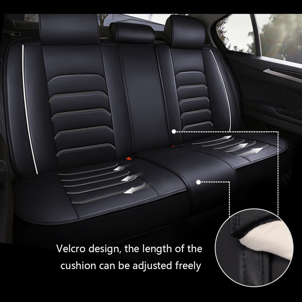 OTOEZ Car Seat Covers Luxury Leather 5-Seats Full Set Protector Universal for Auto Sedan SUV