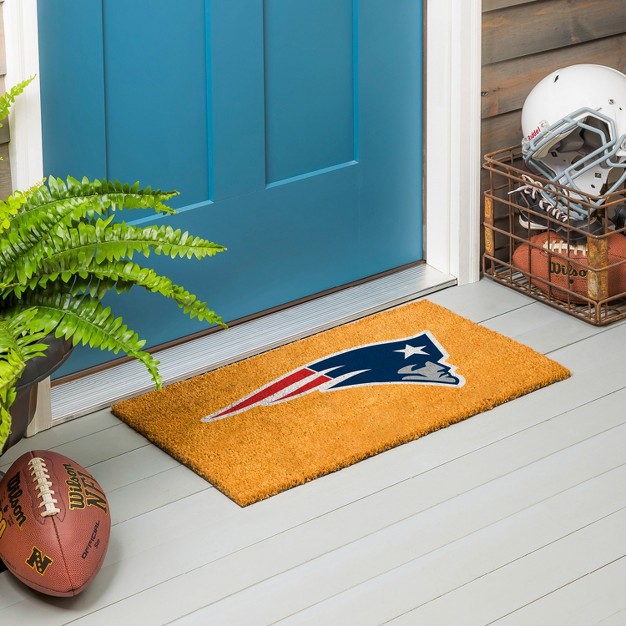 Evergreennflnew England Patriots Logo Natural Coir 28 X 16 Inches Indoor Outdoor Doormat