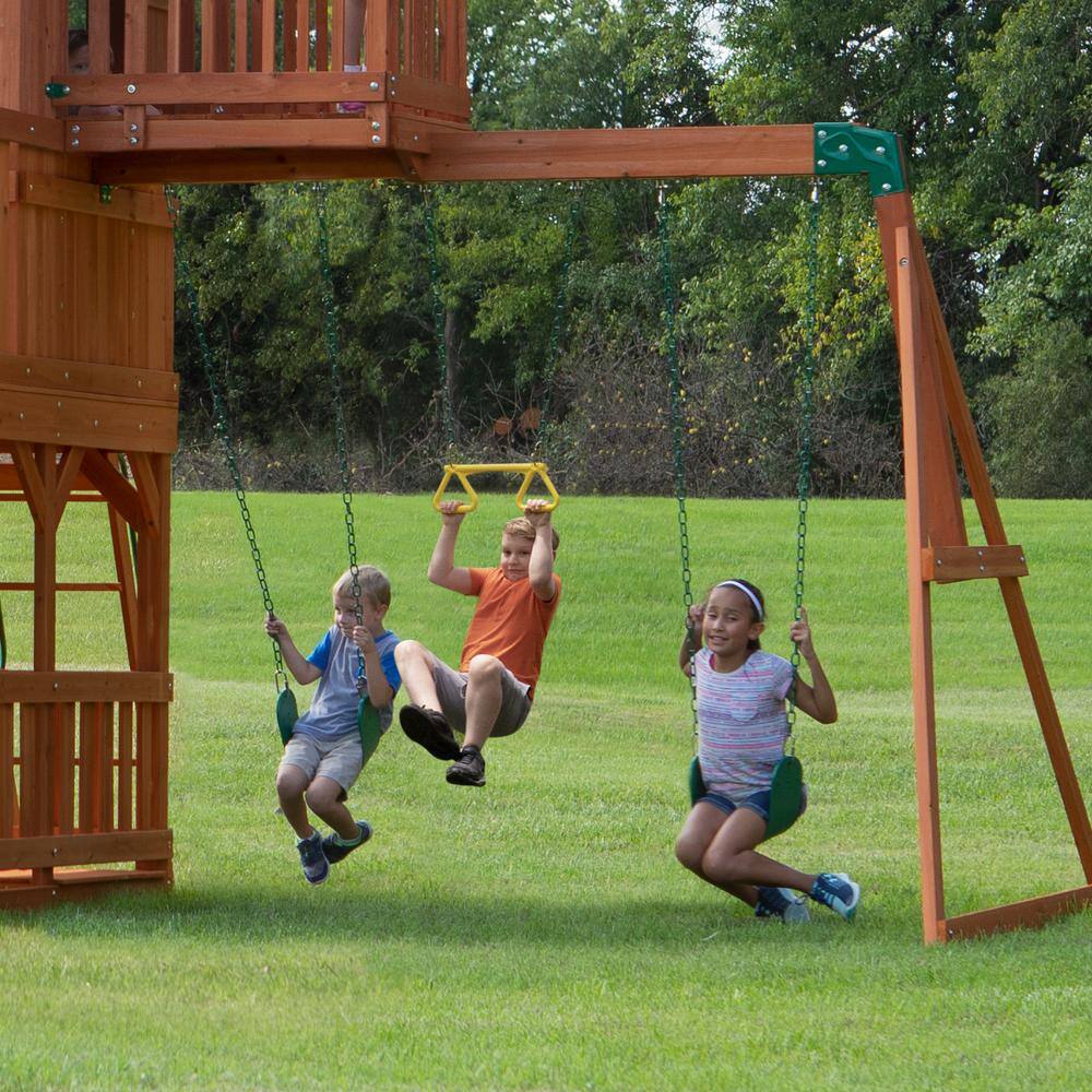 Backyard Discovery Skyfort II All Cedar Swing Playset 6113DCOM