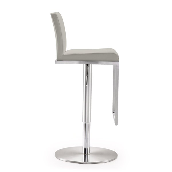 Amalfi Light Grey Faux Leather Stainless Steel Bar Stool