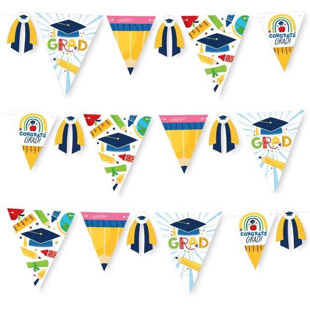 Big Dot Of Happiness 30 Piece Elementary Graduation Party Pennant Triangle Banner