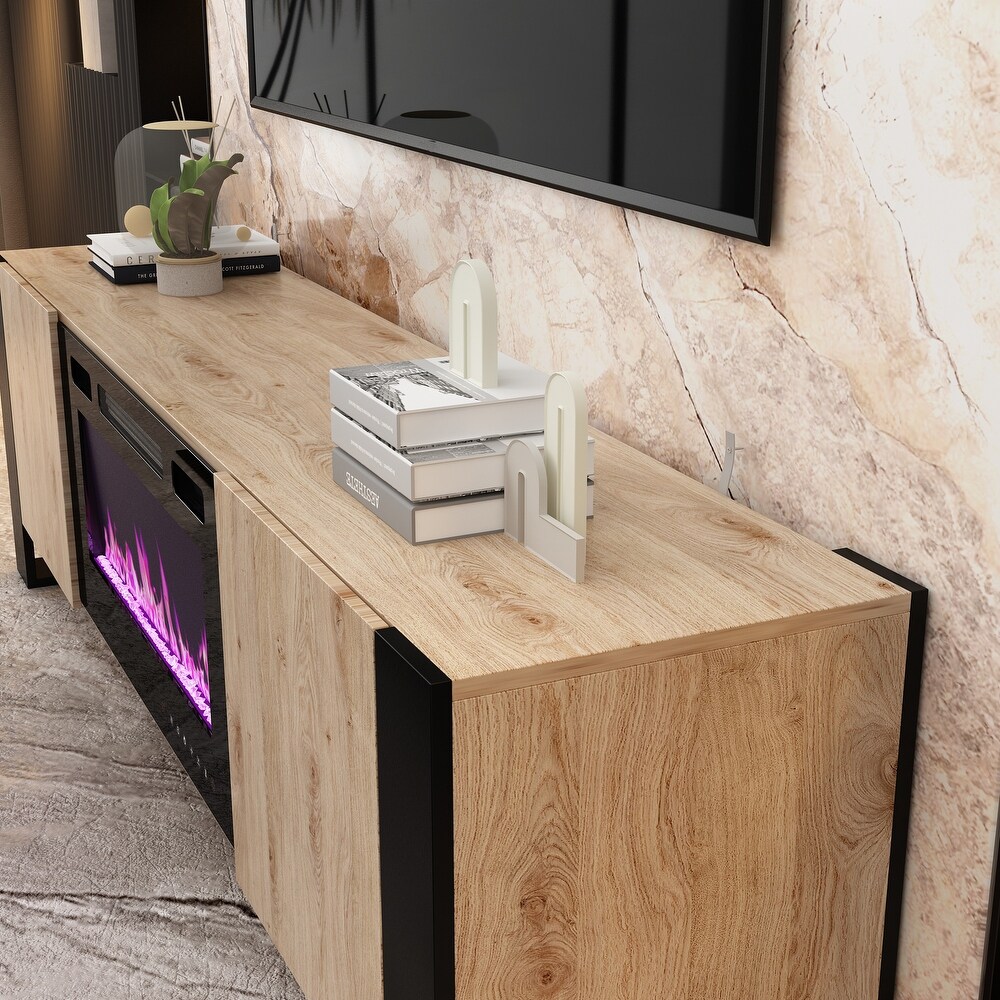 Entertainment Center with Fireplace Option:2 Flame Modes1500W 68.9\