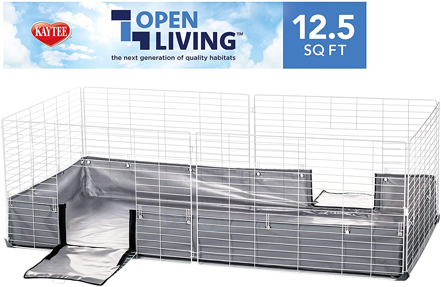 Kaytee Open Living Guinea Pig or Rabbit Habitat， 60 x 30-in