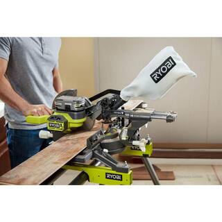 RYOBI ONE+ 18V Cordless 7-14 in. Sliding Compound with Miter Saw Universal Miter Saw QUICKSTAND PBT01B-A18MS01G