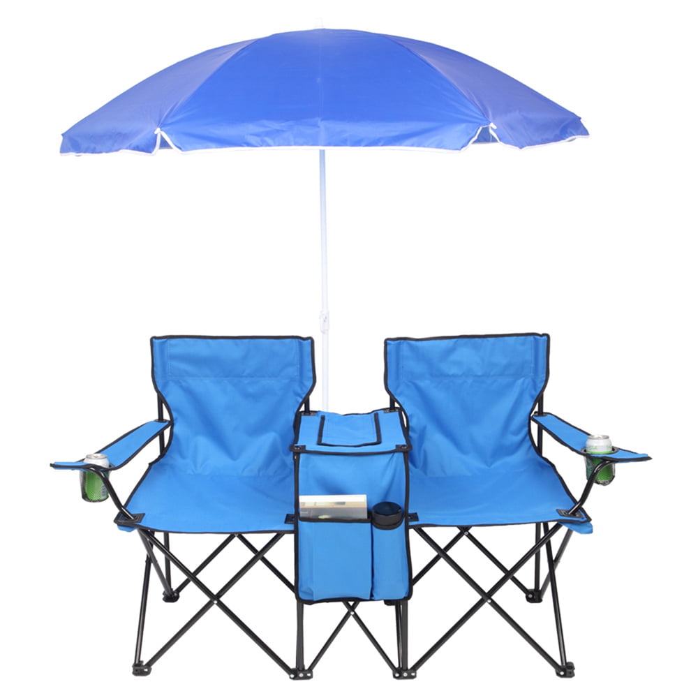 Wuudi Folding Steel Beach Chair - Blue