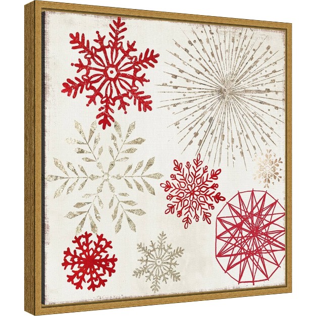 X 16 quot Merry Christmas Sparkles Snowflakes By Pi Studio Framed Canvas Wall Art Amanti Art