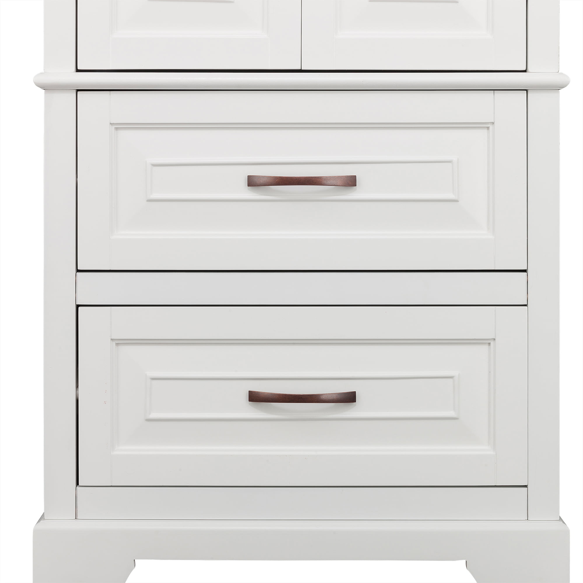 Teamson Home St. James Wooden Linen Tower Cabinet with 2 Drawers, White