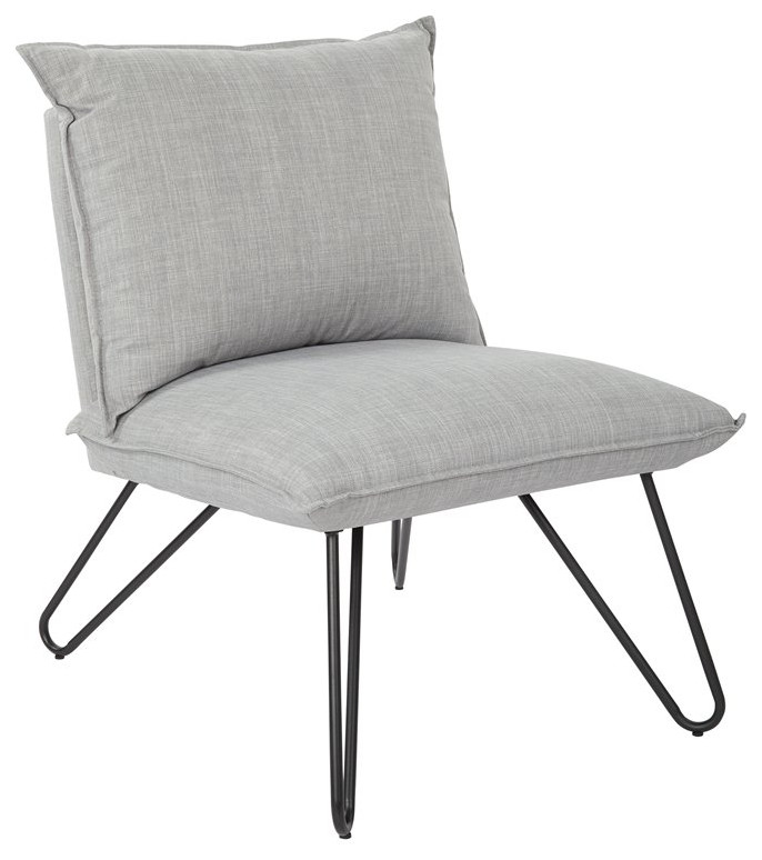 Riverdale Chair in Dove Gray Fabric with Black Legs   Industrial   Armchairs And Accent Chairs   by Homesquare  Houzz