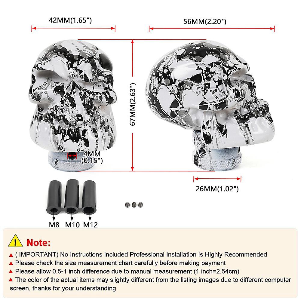 Car Shift Knob Skull Shift Lever Knob Resin Gear Lever Knob Handball Auto Shift Lever Head Shift Handle Knob Automobile Interior Accessories Durable F