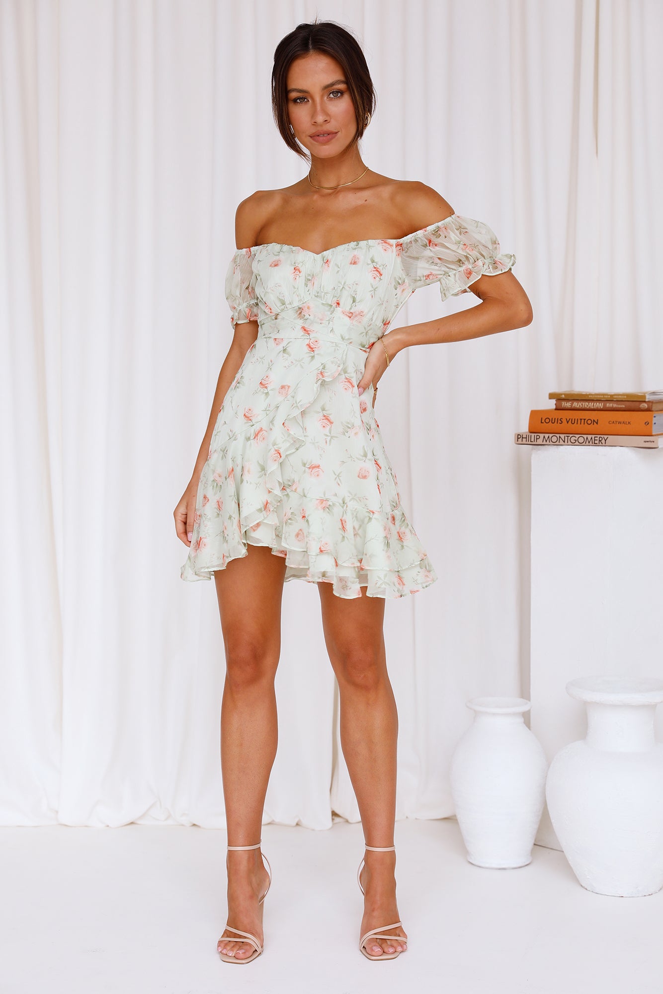 Flowing Fleur Dress Green