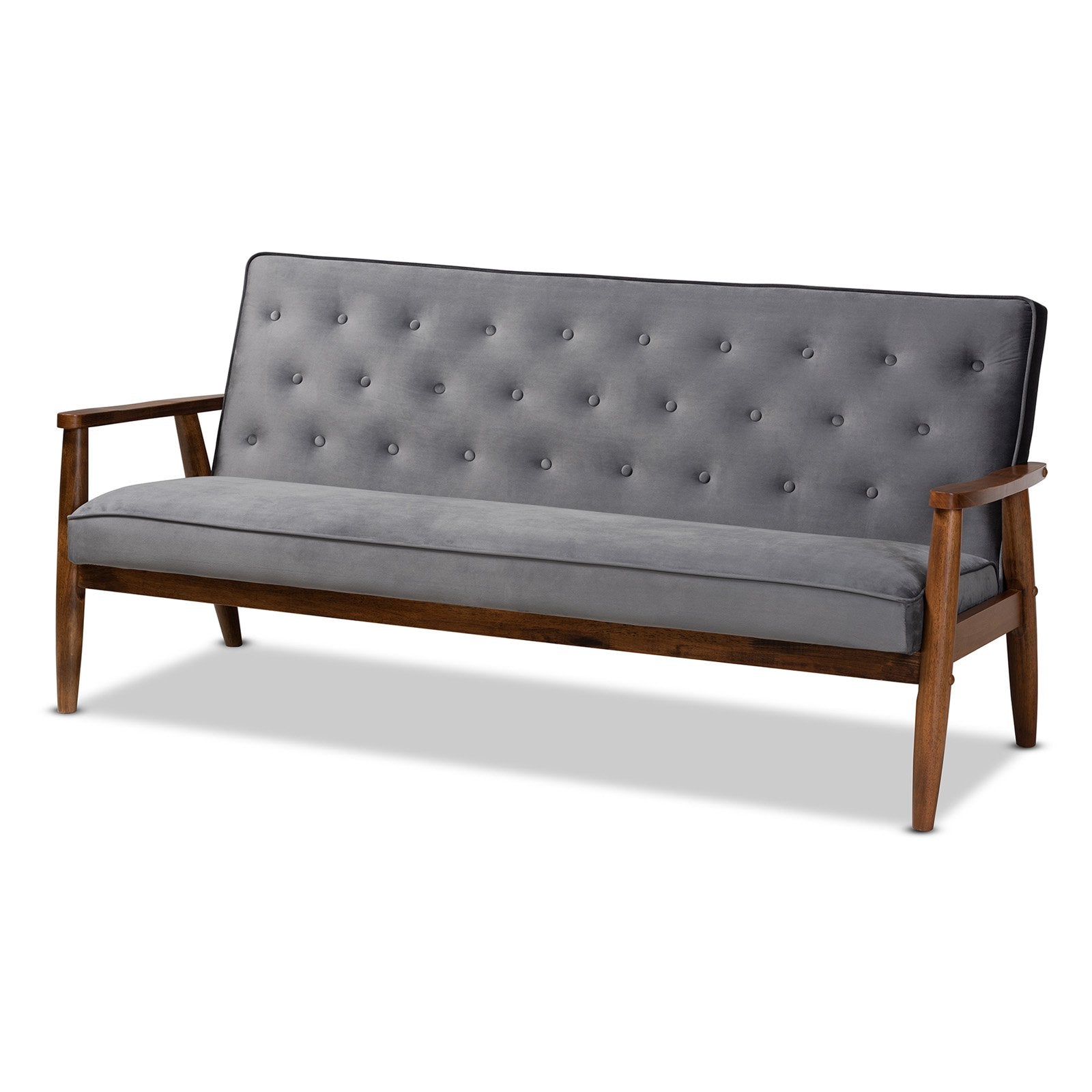 Baxton Studio Sorrento Velvet Tufted Sofa