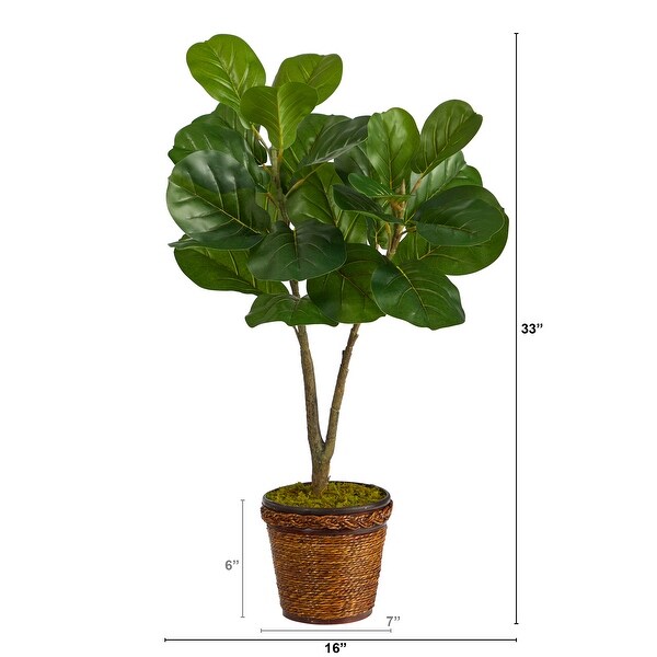 33 Fiddle Leaf Fig Artificial Tree in Basket