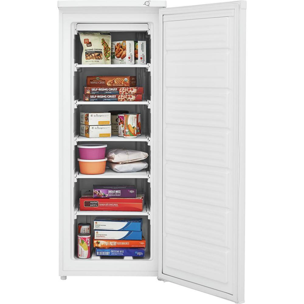 Frigidaire 22.8 in. 6 cu. Ft. Manual Defrost Upright Freezer garage ready FFUM0623AW