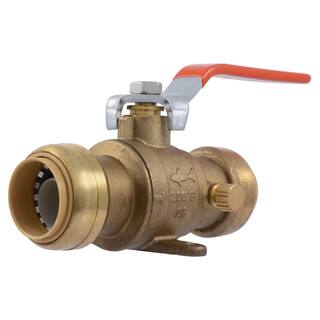 SharkBite 1 in. Push-to-Connect Brass Drop Ear Ball Valve with Drain 24617-0000LF