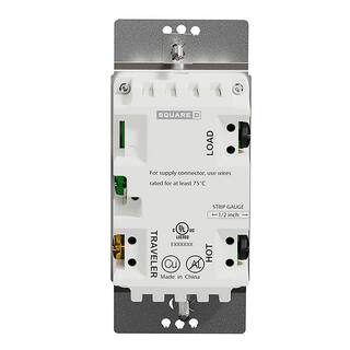 Square D X Series 15 Amp 600-Watt Single-Pole3-Way Slider Dimmer Light Switch Back Wire Clamps Matte White SQR22603WH