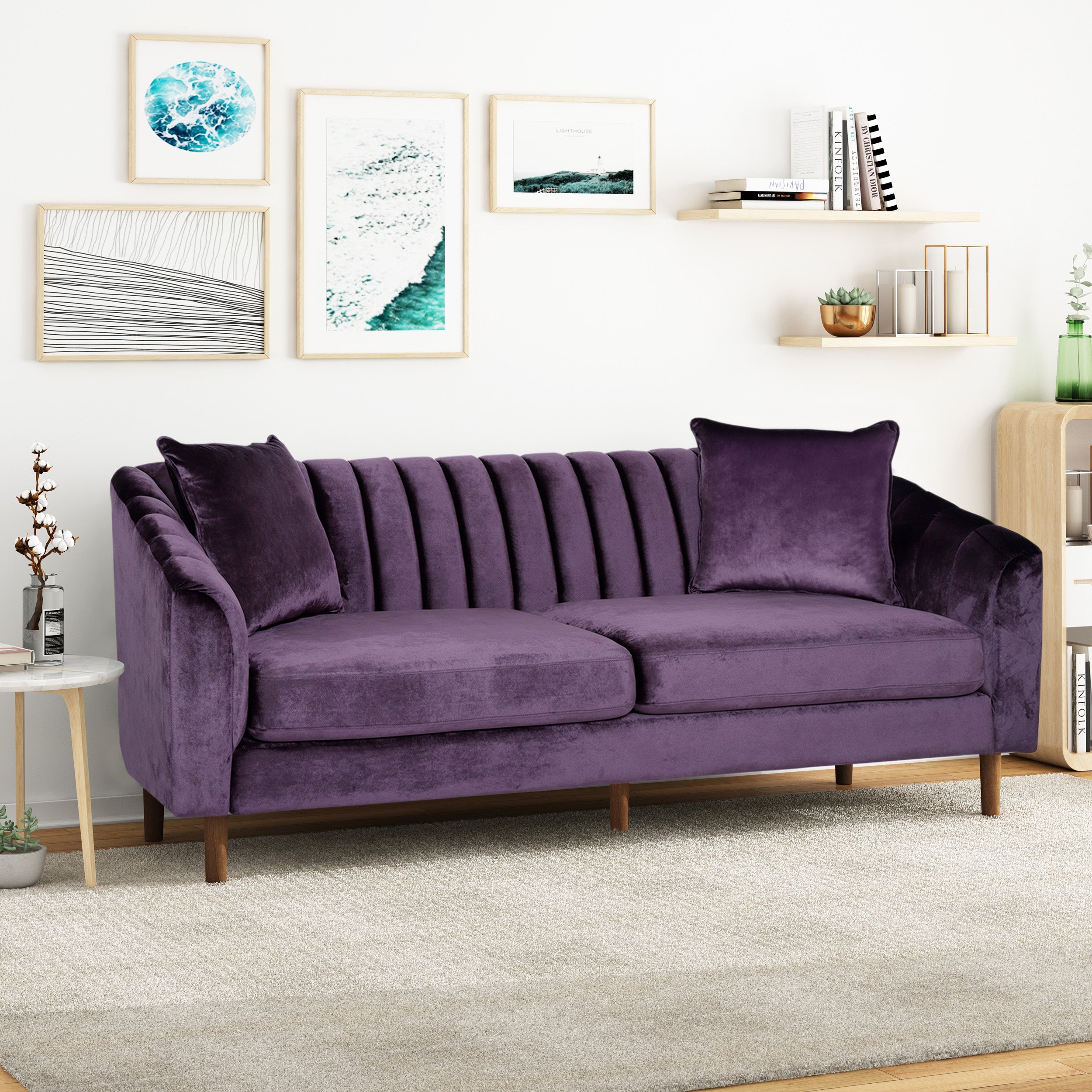 Jeannie Contemporary Velvet 3 Seater Sofa