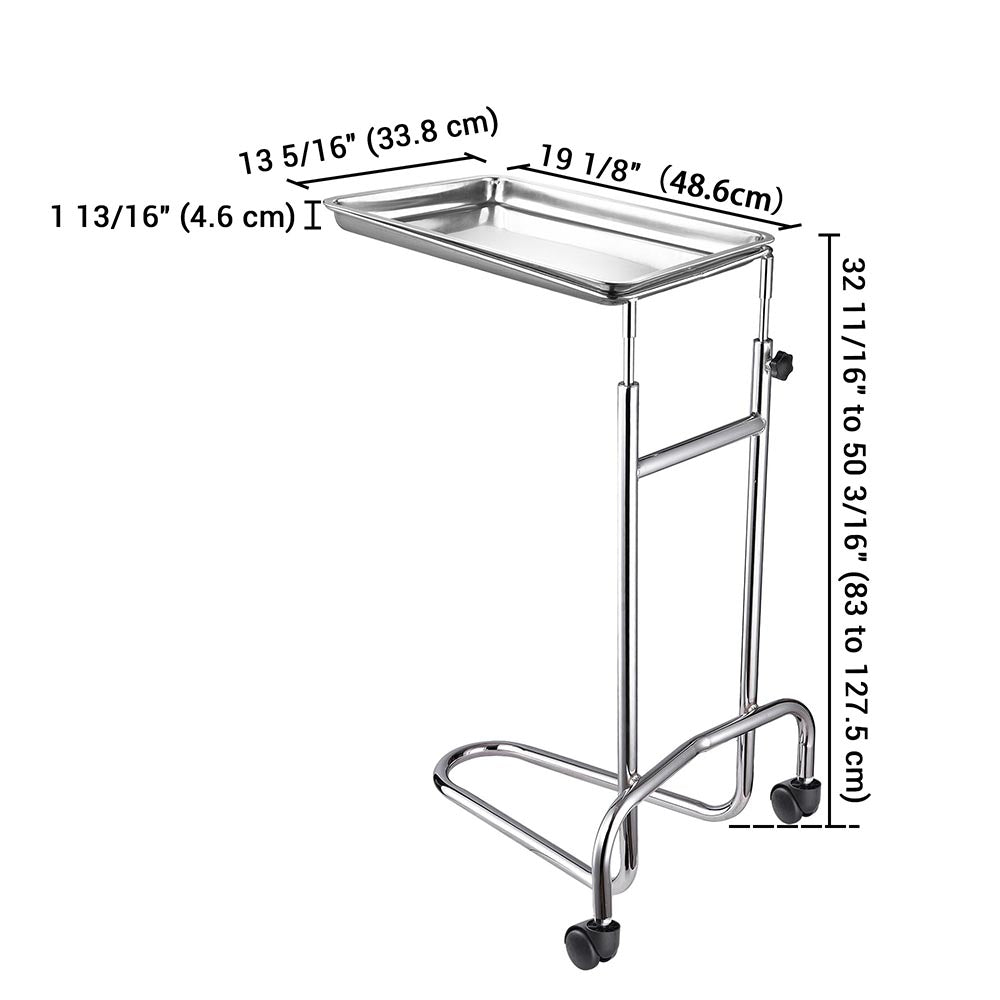 Yescom Mayo Stand Foot Operated Medical Equipment Double Post