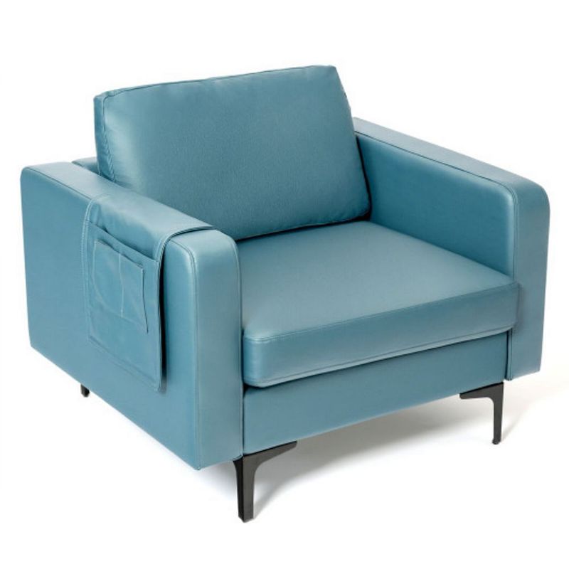 Modern Accent Armchair with Side Storage Pocket