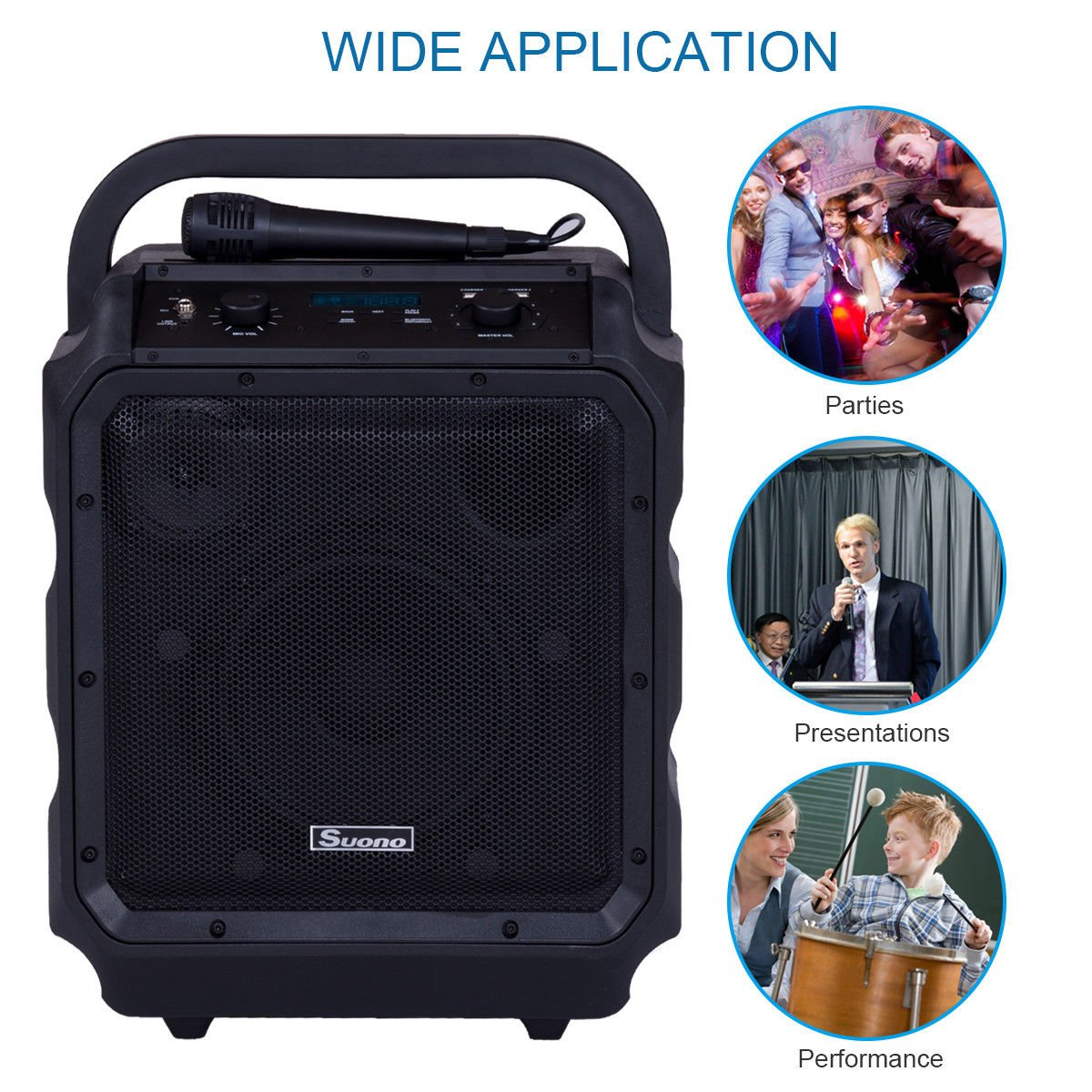 Portable Convenient Speaker with Rechargeable Battery, Wireless Bluetooth, Microphone