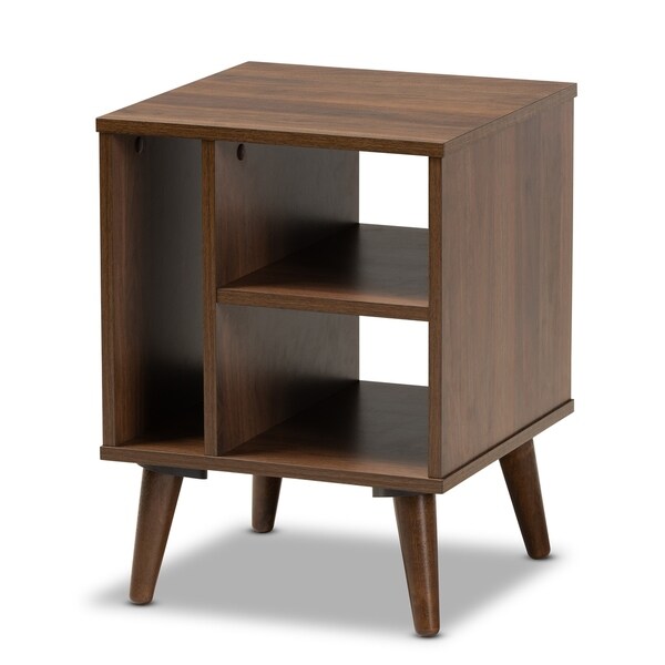 Carson Carrington Bankekind Modern Walnut Wood End Table