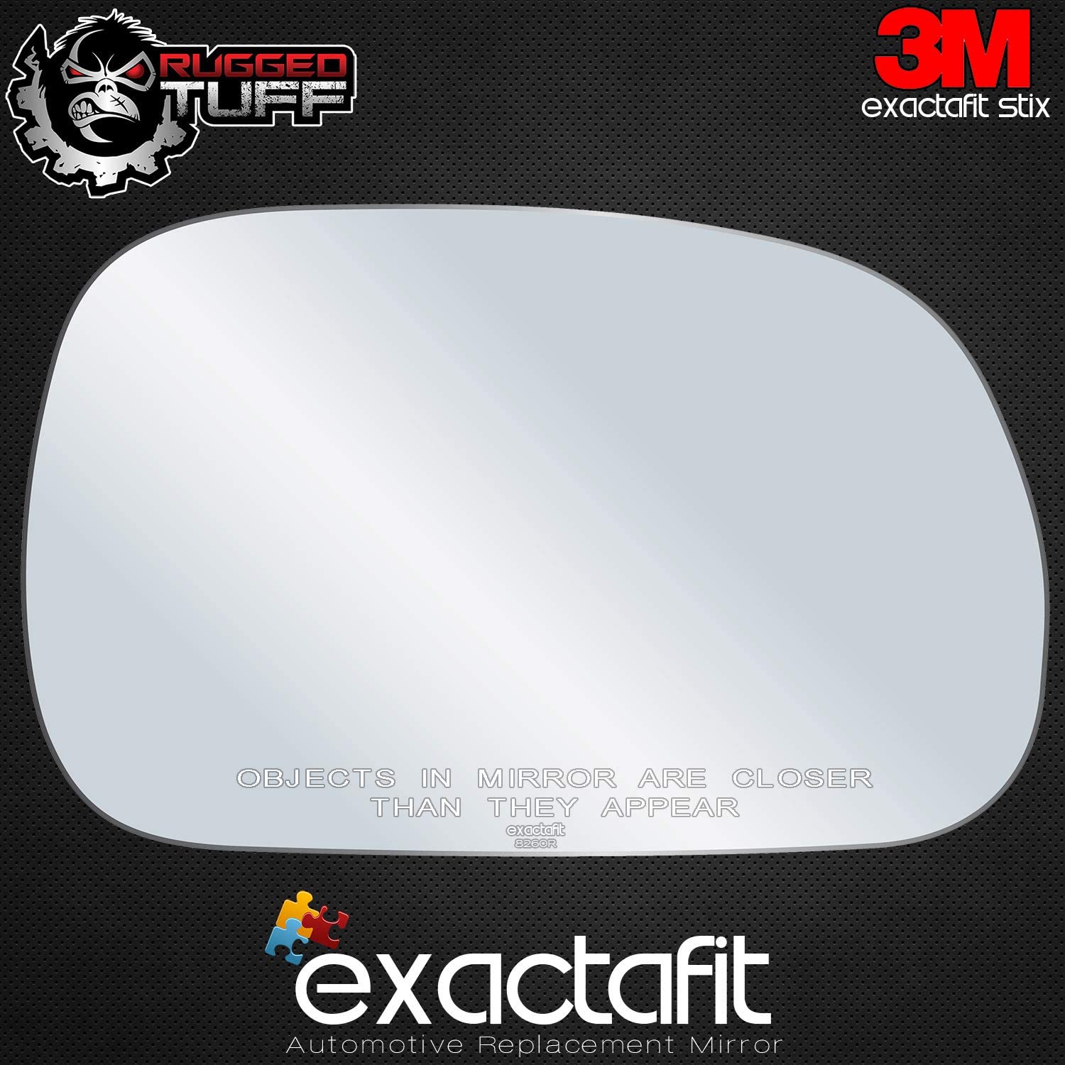 exactafit 8260R Passenger Side Mirror Right Hand Glass Replacement Fits 1996-2002 BMW Z3